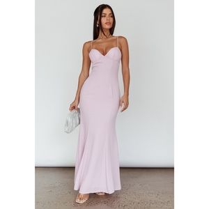 Selfie Leslie Dreaming of Paris bodycon mermaid maxi dress lilac XS NWT